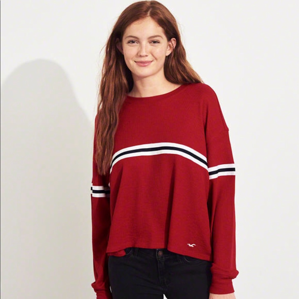 Striped waffle boyfriend T-shirt